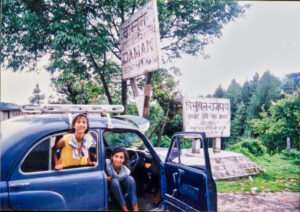 Long drive with children in car to Nepal
